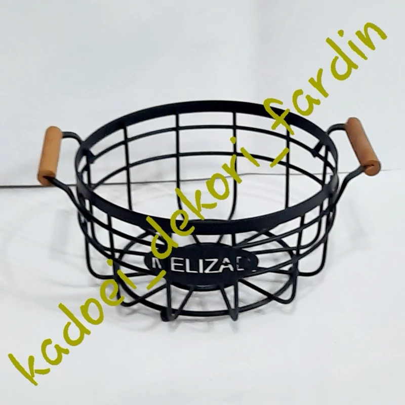 ظرف میوه فلزی دسته چوبی