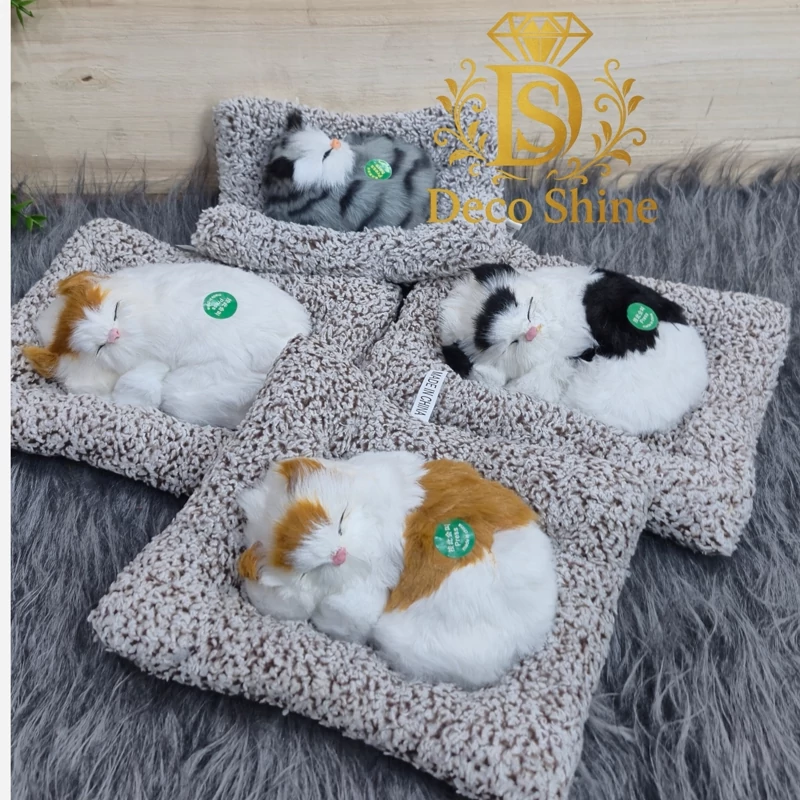 عروسک گربه خوابیده موزیکال روداشبردی و رومیزی(پسکرایه)