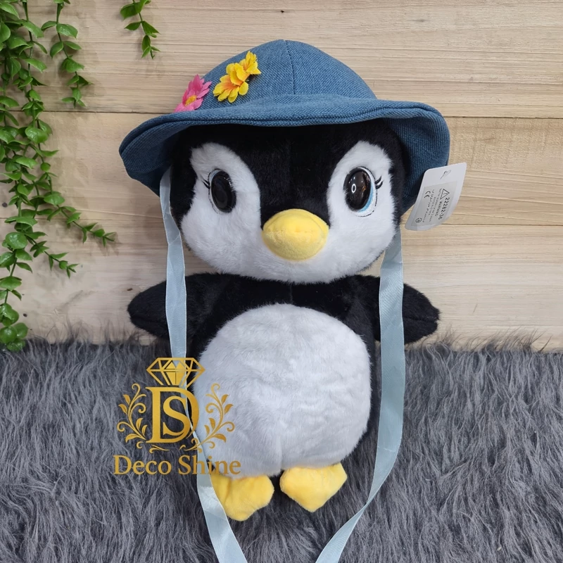 عروسک پنگوئن کلاهدار اورجینال 35 سانتی(پسکرایه)
