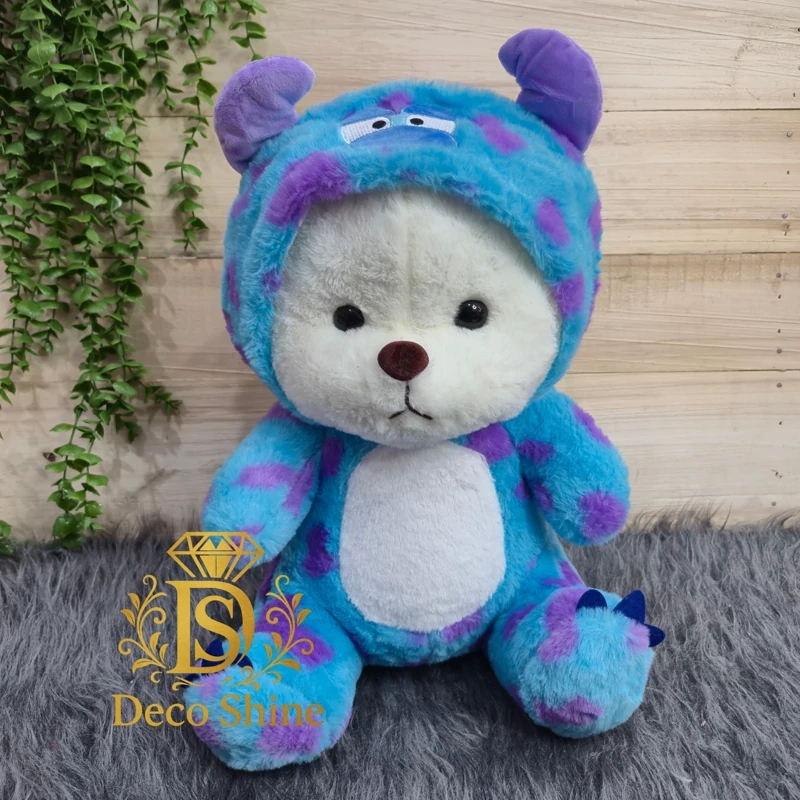 عروسک خرس کلاه دوچهره اورجینال وارداتی 45سانت(پسکرایه)