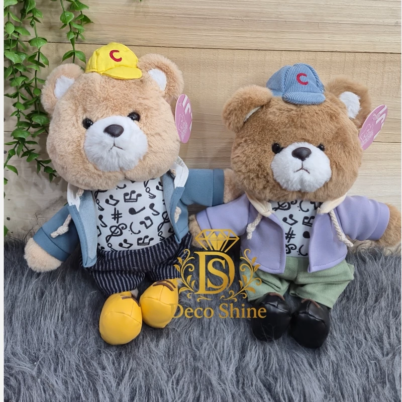 عروسک خرس لباسدار ایستاده اورجینال 27 سانت وارداتی(پسکرایه)