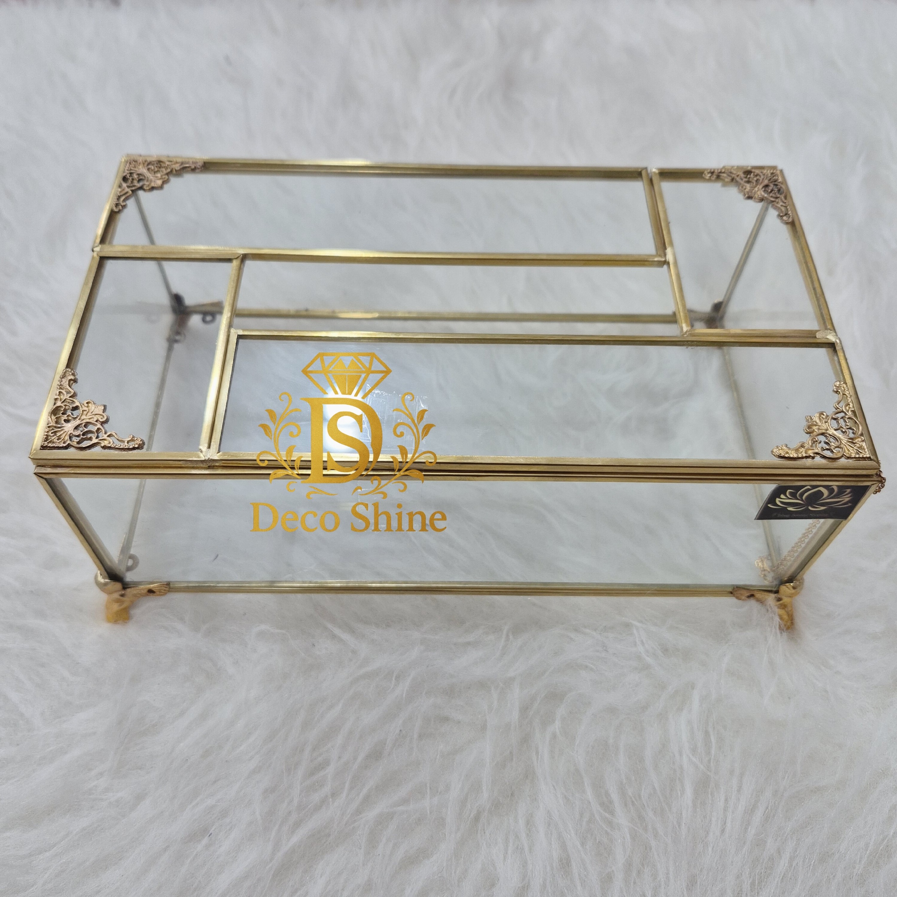 جای دستمال کاغذی برنجی جدید (جعبه دستمال دکوری)