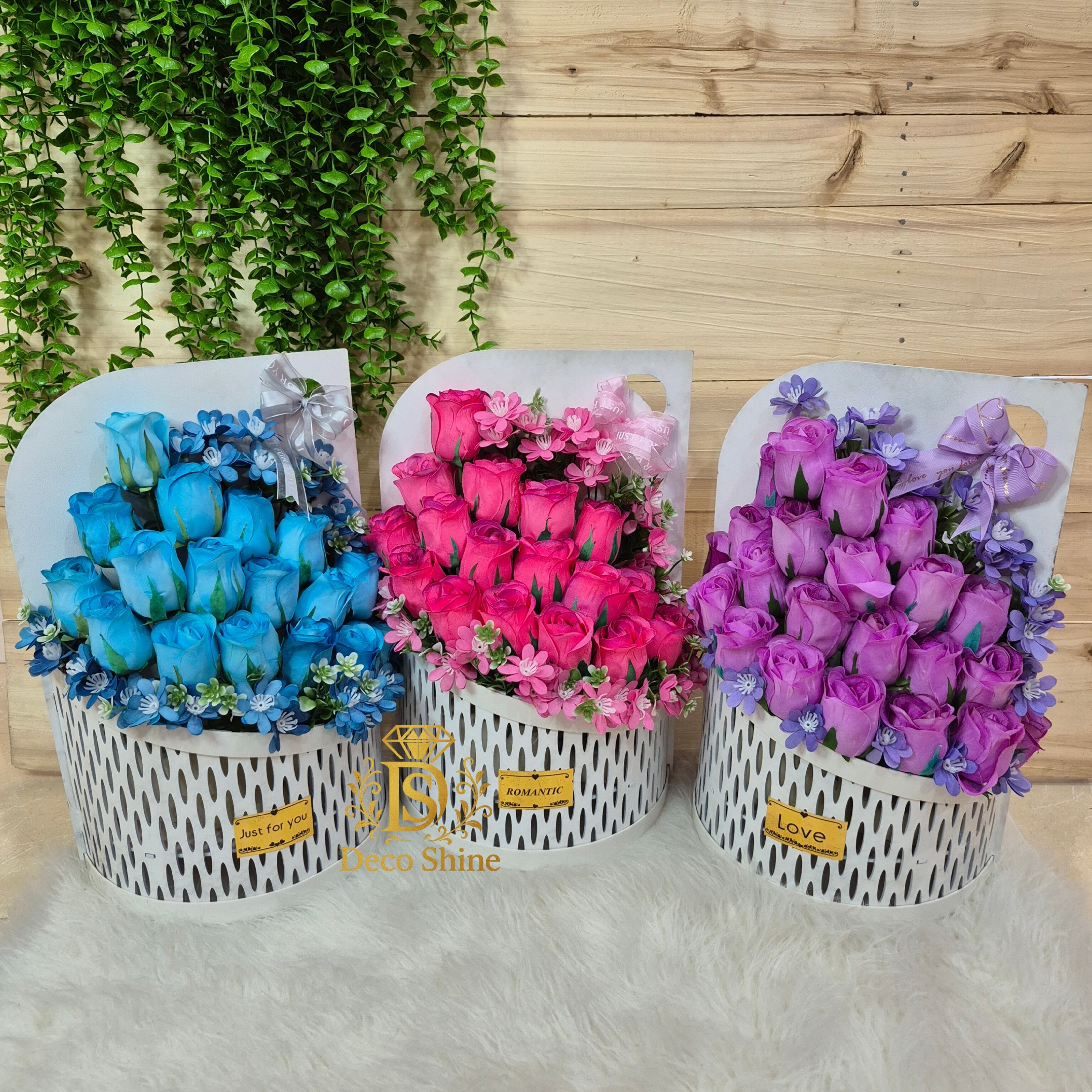 باکس گل هدیه (3 رنگ) پرو خوش رنگ استند MDF
