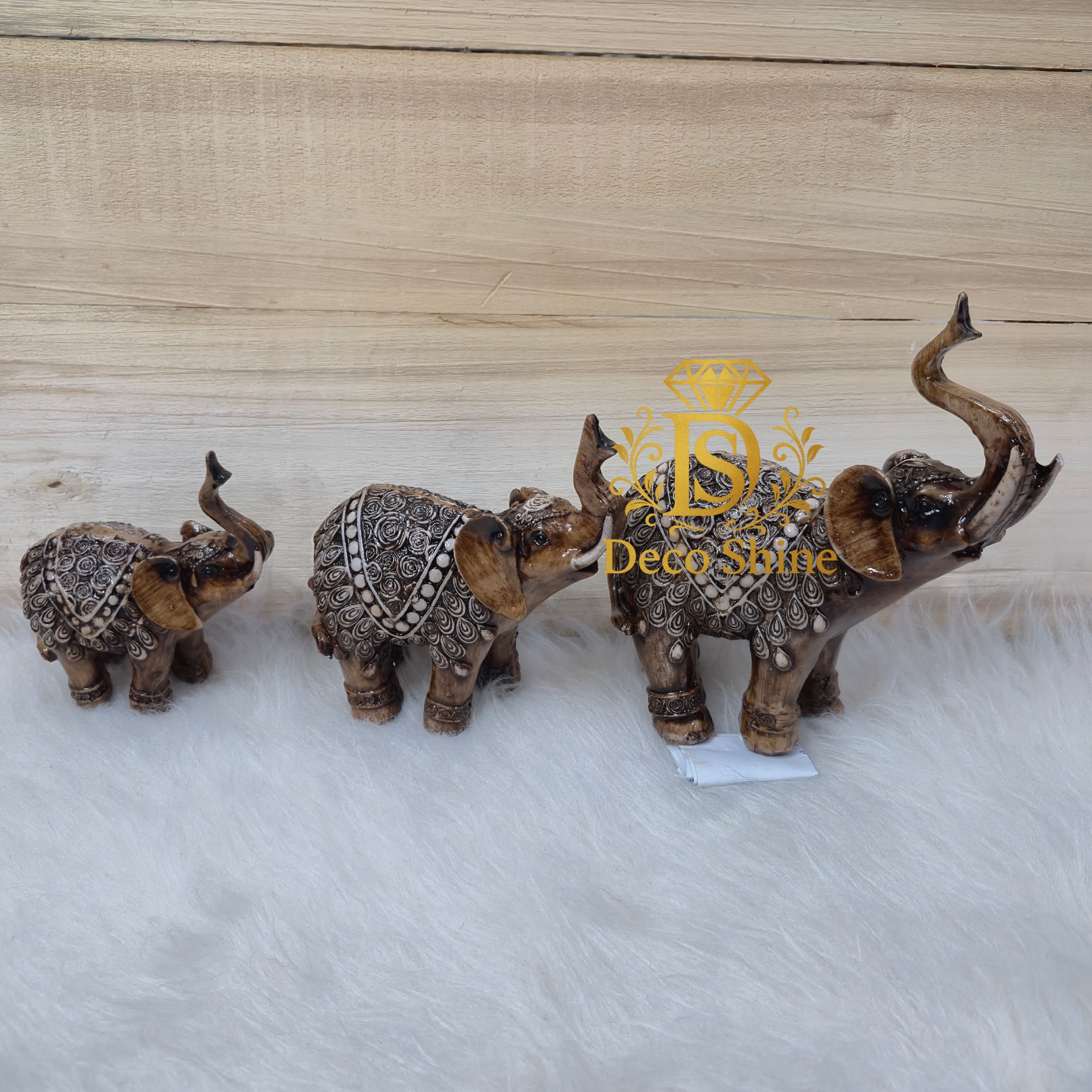 مجسمه فیل (پلیاستر، خوششانسی) سه تایی دکوری شیک
