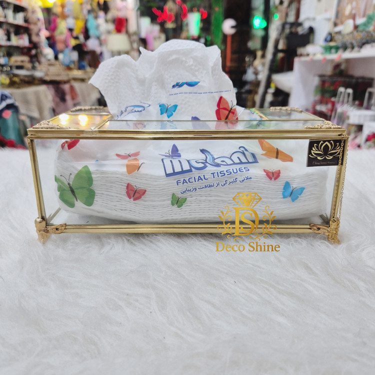 جای دستمال کاغذی برنجی جدید (جعبه دستمال دکوری)
