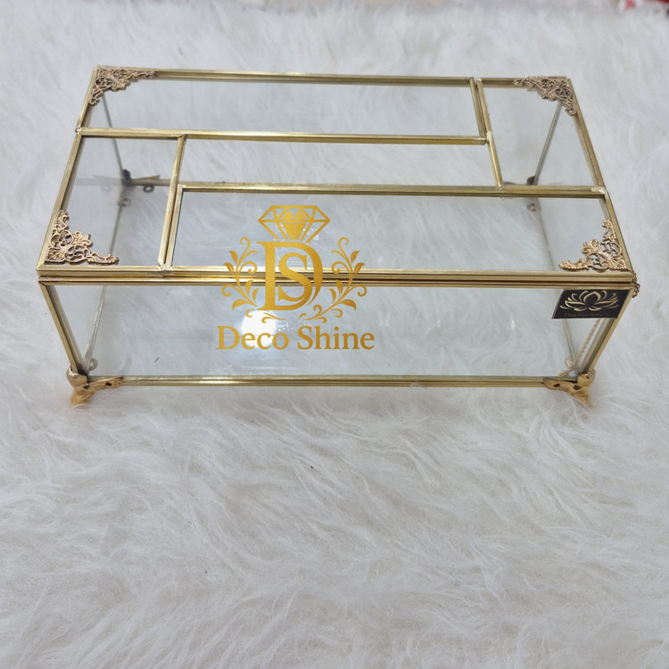 جای دستمال کاغذی برنجی جدید (جعبه دستمال دکوری)