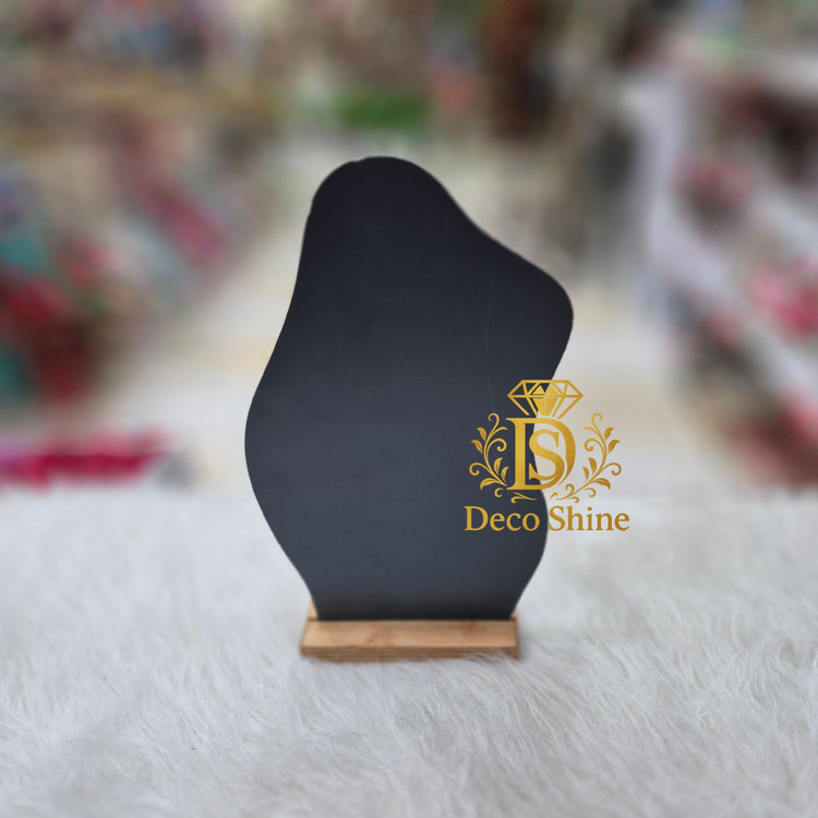 آینه رومیزی دفرمه پایه چوبی (آینه دکوری شیک)