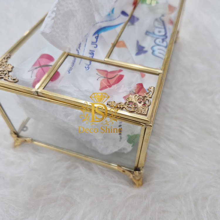 جای دستمال کاغذی برنجی جدید (جعبه دستمال دکوری)