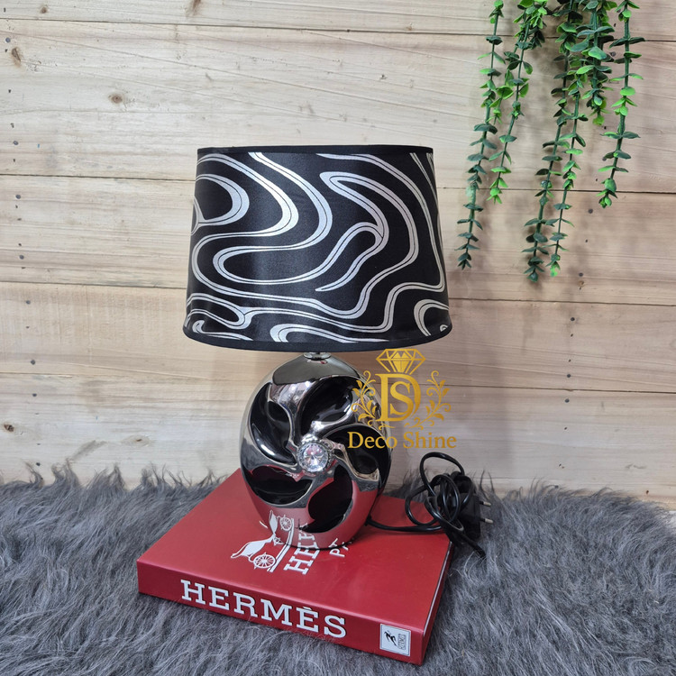 آباژور رومیزی (چراغ خواب) پایه سرامیک، کلاهک قابل شستشو