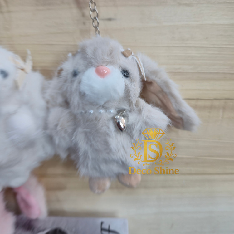 آویز کیف و جاکلیدی عروسکی خرگوش گردنبندار