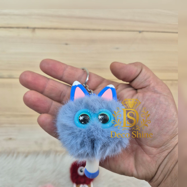 جاکلیدی گربه دمدار (آویز کیف) فانتزی بزرگ 6 رنگ قابل شستشو