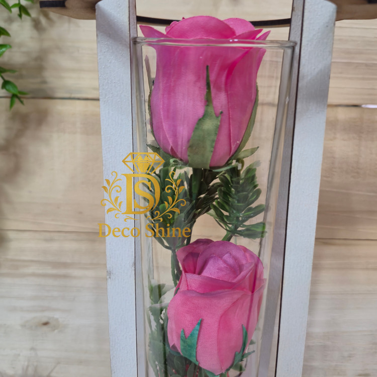 گل استوانه کادویی (استند چوبی) دو شاخه خوش قیمت