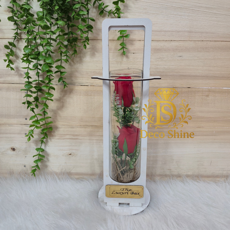 گل استوانه کادویی (استند چوبی) دو شاخه خوش قیمت