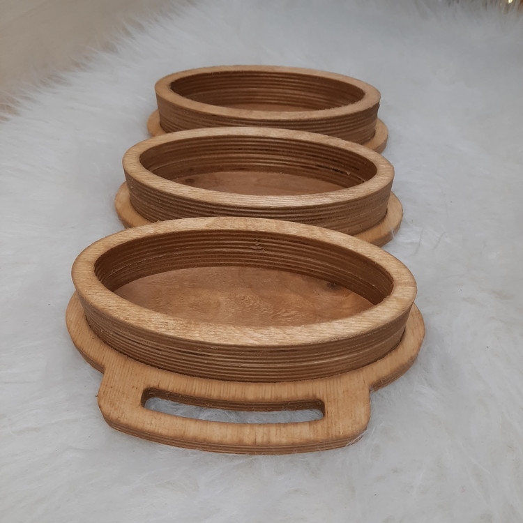 تنقلات خوری (آجیل خوری) چوبی بیضی سینی دار