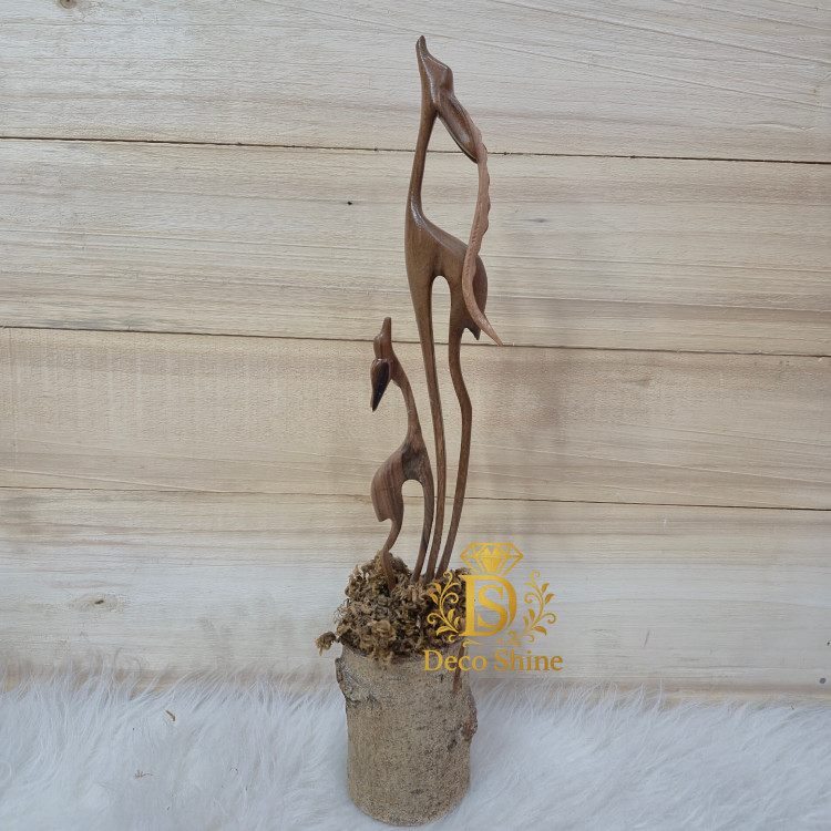 مجسمه چوبی غزال (نر و ماده 40 سانت) کار دست دکوری
