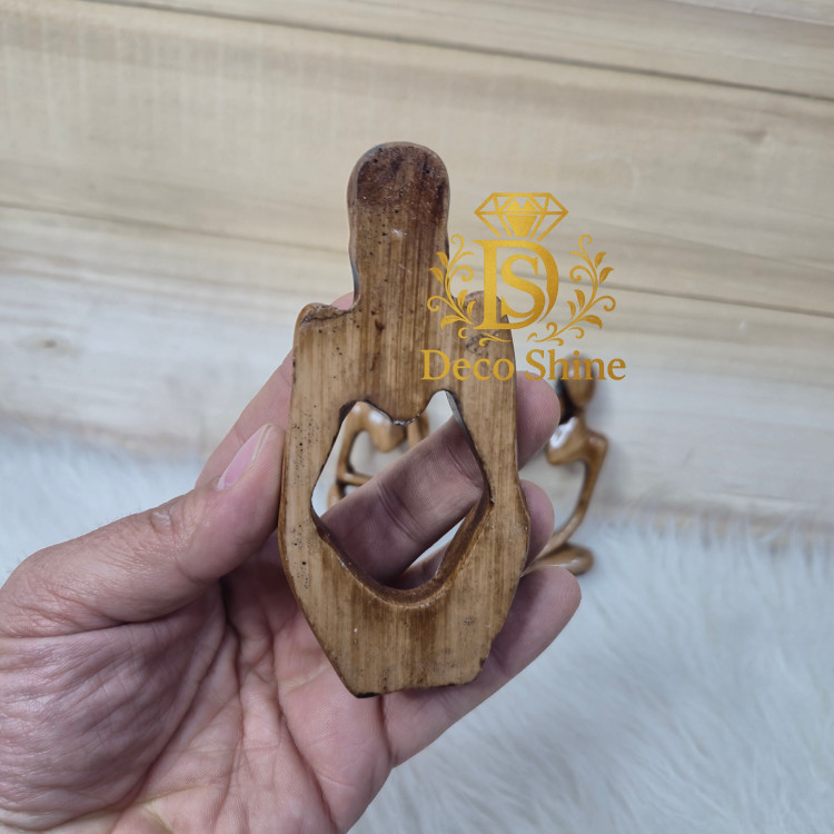 مجسمه متفکر (پلیاستر، چوب طبیعی) سه تایی دکور رومیزی