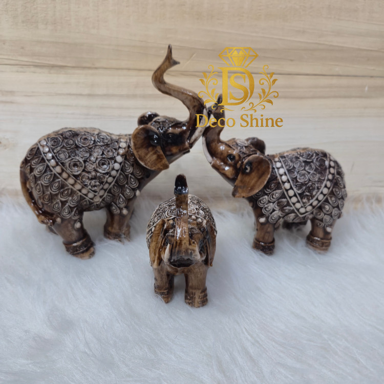 مجسمه فیل (پلیاستر، خوششانسی) سه تایی دکوری شیک