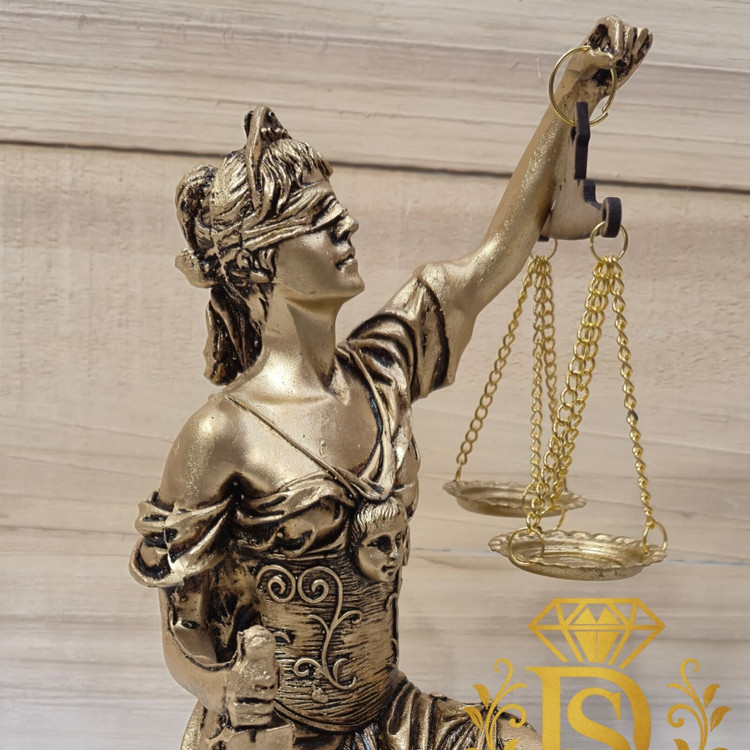 مجسمه عدالت نشسته (27 سانتی، پلیاستر) دکوری دفتر