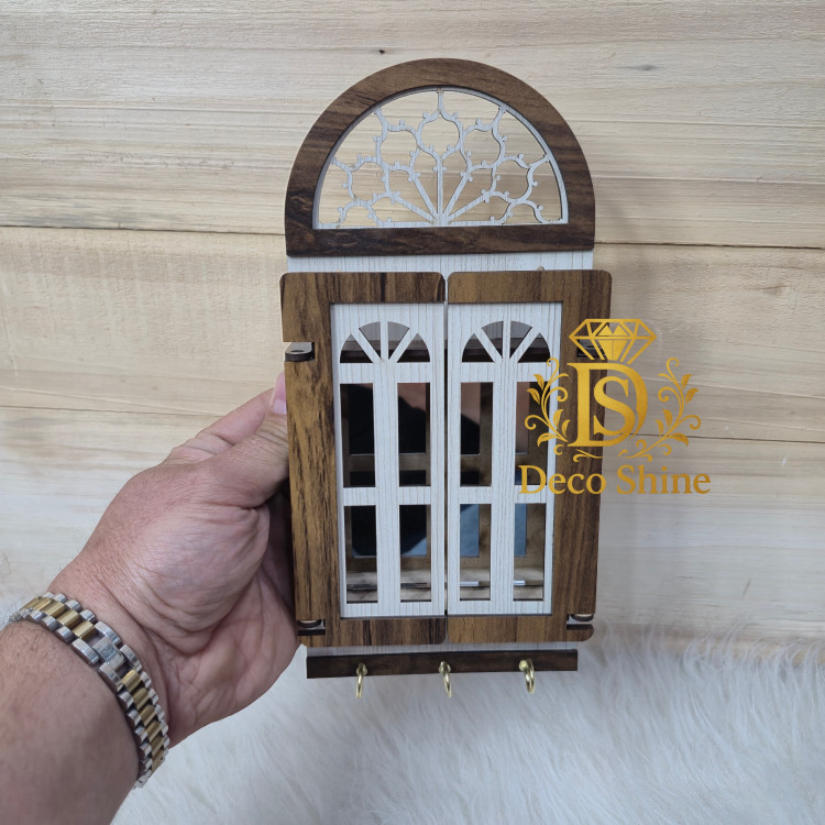 جا کلید دیواری سنتی (آینهدار) دکوری چوبی قدیمی