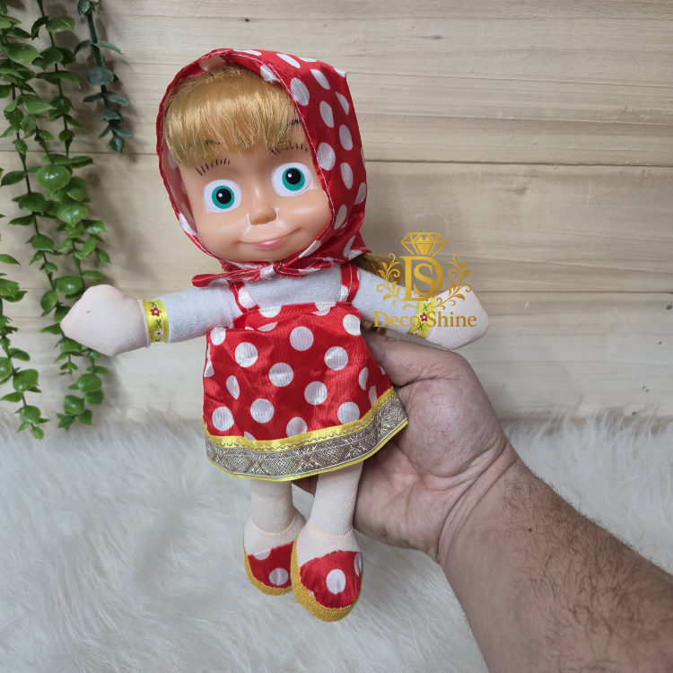 عروسک ماشا آوازخوان (25 سانت) شخصیت کارتونی مخمل