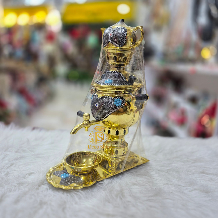 سماور دکوری پلاستیکی بزرگ (سماور تزئینی مسی)