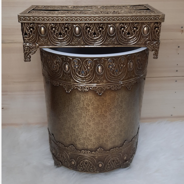 ست سطل و جادستمال (سطل زباله) فلزی آنتیک