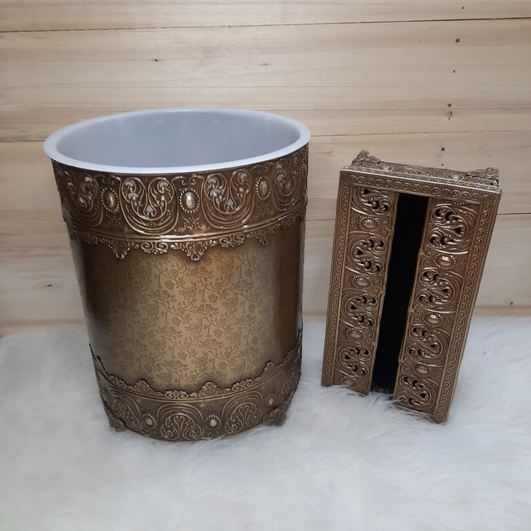 ست سطل و جادستمال (سطل زباله) فلزی آنتیک